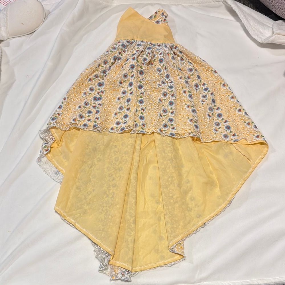 Floral Yellow High-Low Dress